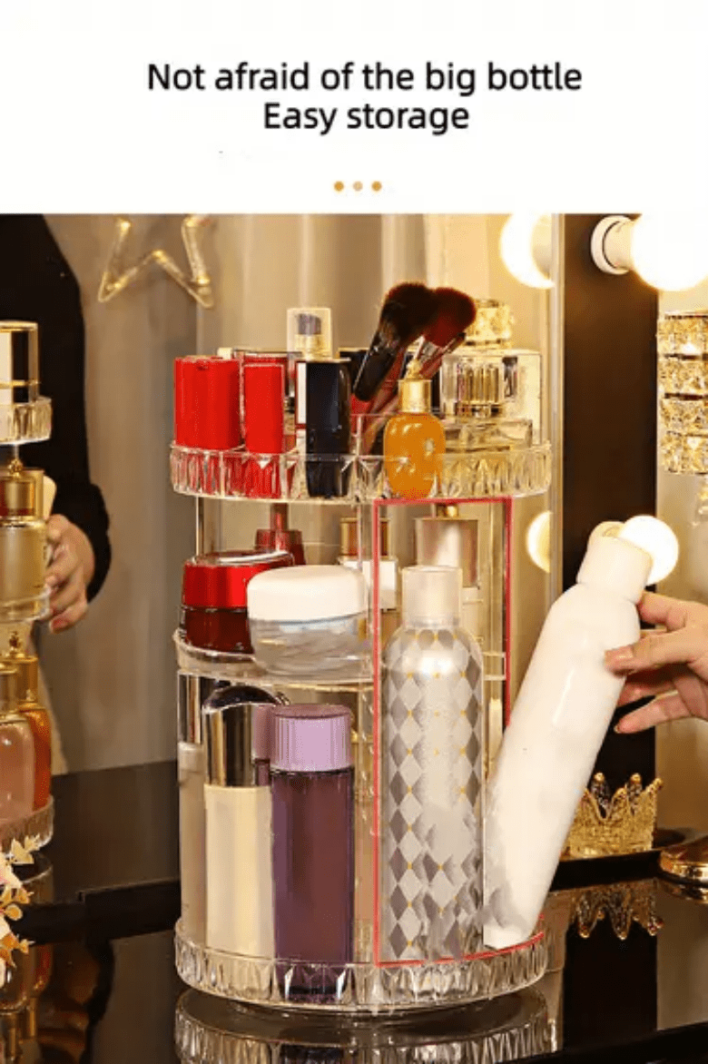 360 Degree Rotating Clear Makeup Organizer
