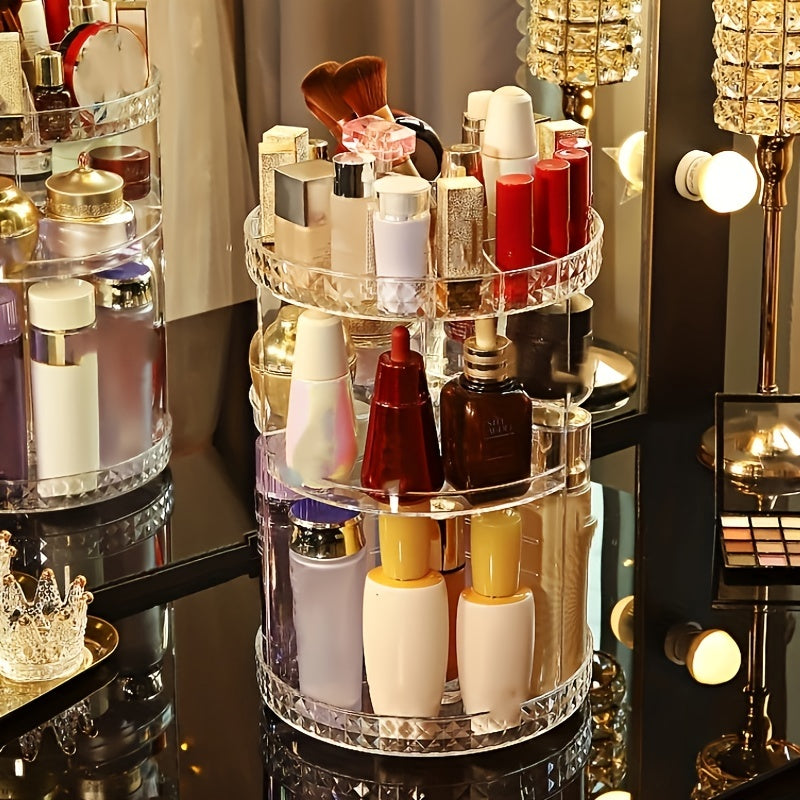 360 Degree Rotating Clear Makeup Organizer