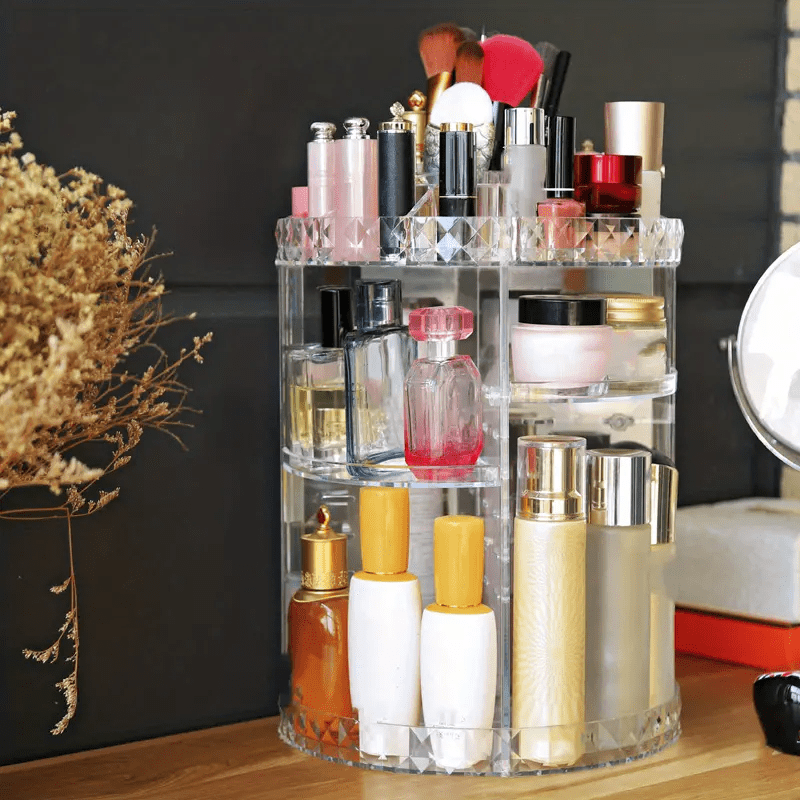 360 Degree Rotating Clear Makeup Organizer