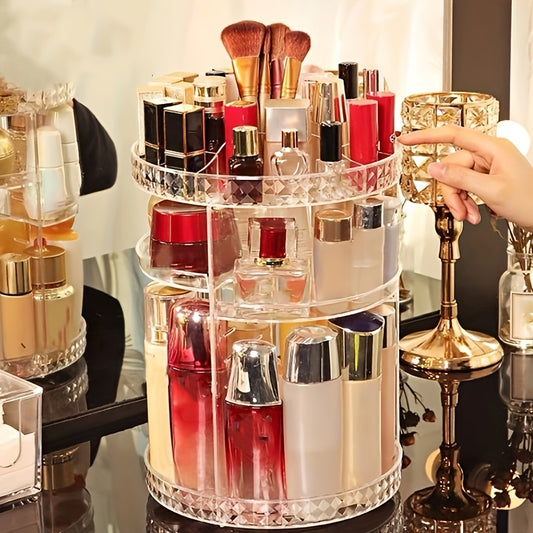 360 Degree Rotating Clear Makeup Organizer