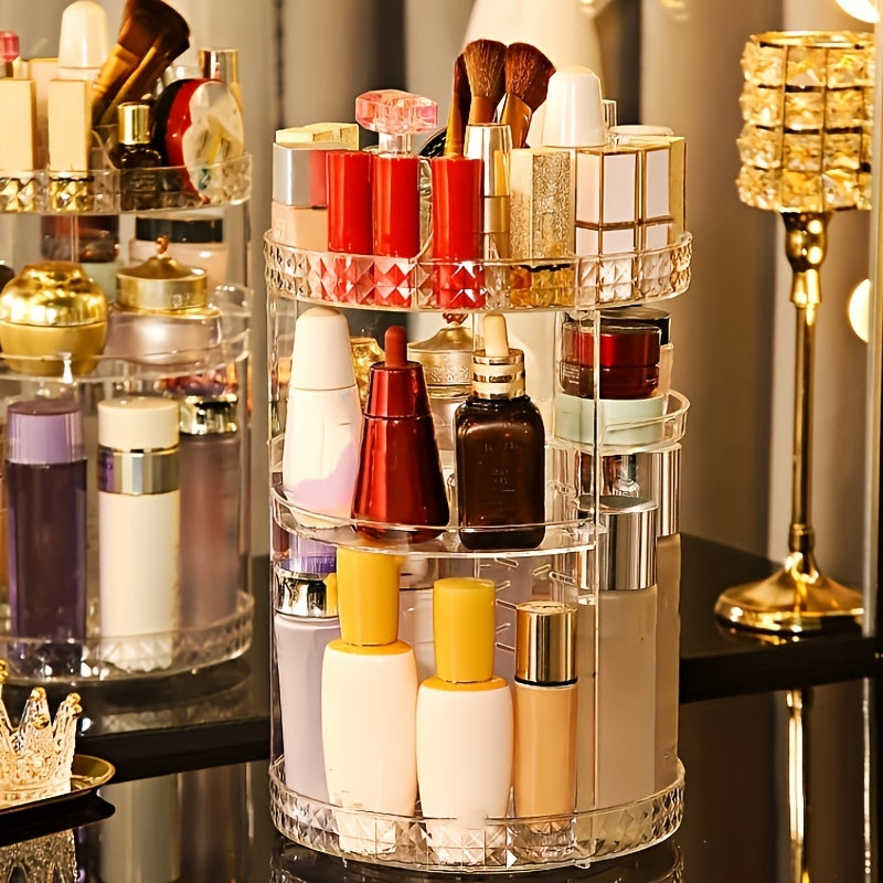 360 Degree Rotating Clear Makeup Organizer